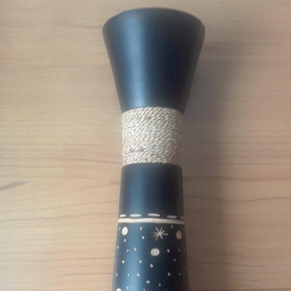 Tall HAND CARVED Dark Wood Vase/Decor - Picture 11 of 12